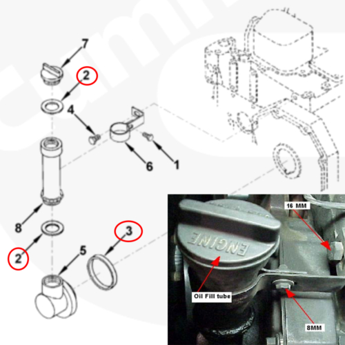 FRONT COVER OIL FILLER SEAL 2